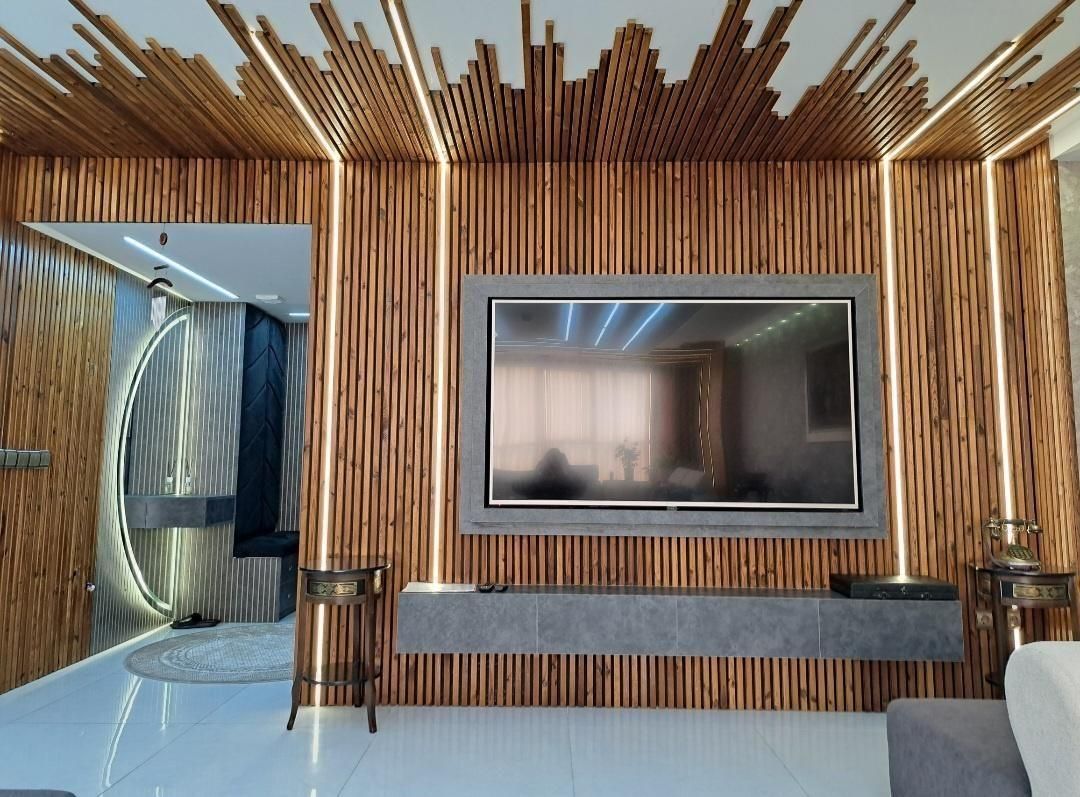 کناف کاغذدیواری کفپوش pvc دیوارپوش tvwall|خدمات پیشه و مهارت|خرمشهر, |دیوار