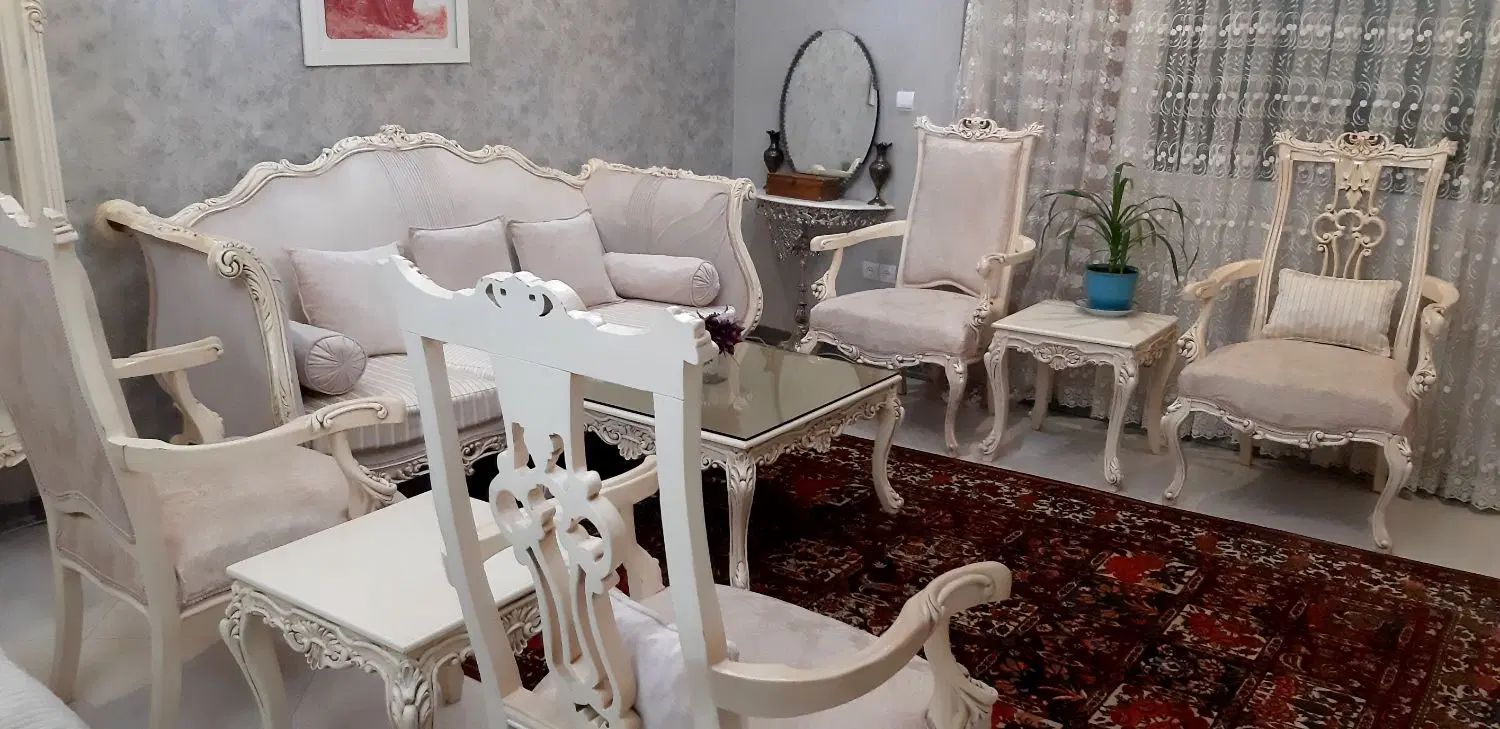 مبل استیل ۷ نفره به همراه ناهارخوری و ویترین|مبلمان خانگی و میز عسلی|پردیس, فاز ۲|دیوار