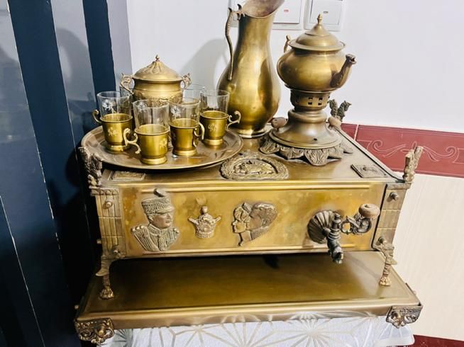 منقل سماور زغالی برنجی|کلکسیون اشیاء عتیقه|خرمآباد, |دیوار