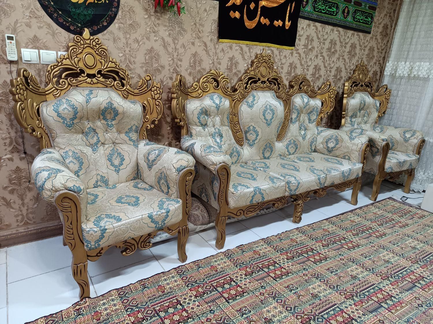مبلمان 7 نفره سلطنتی / در حد|مبلمان خانگی و میز عسلی|تهران, نعمت‌آباد|دیوار