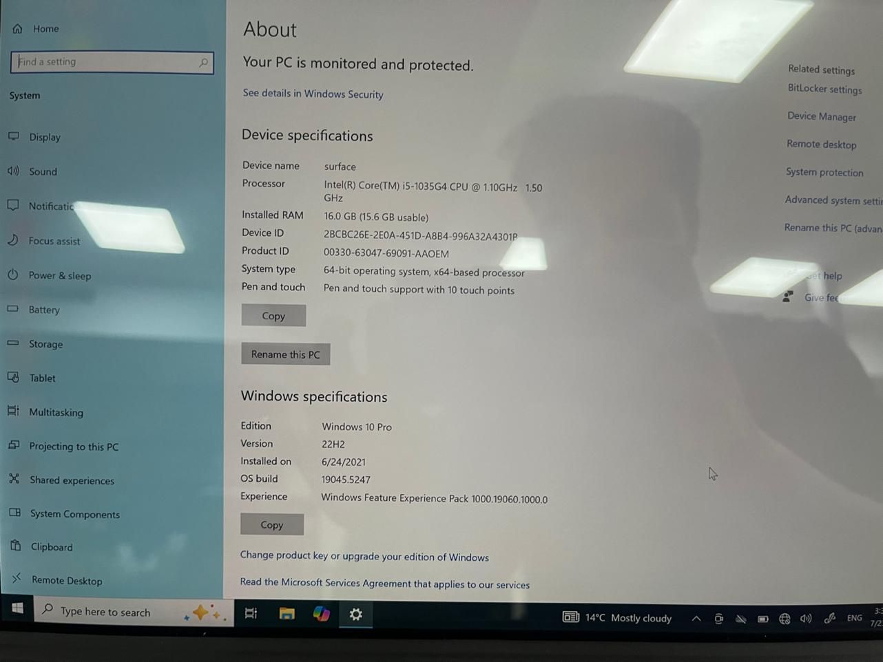 لپتاب Surface pro 7 + قلم|رایانه همراه|تهران, شهرآرا|دیوار