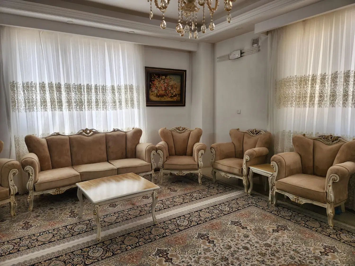 مبل استیل ۹ نفره شسته شده کاملا سالم مناسب جهیزیه|مبلمان خانگی و میز عسلی|ورامین, شهرک فاطمیه|دیوار