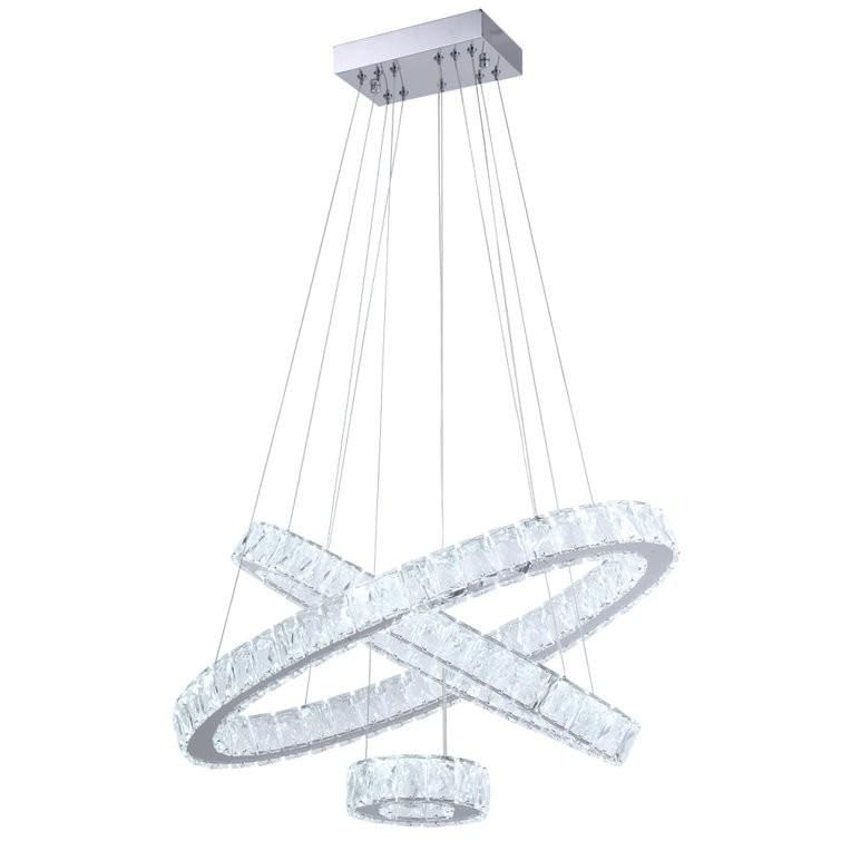 لوستر کریستالی حلقه ای 3 حلقه ای|لوستر و چراغ آویز|تهران, چیتگر جنوبی|دیوار