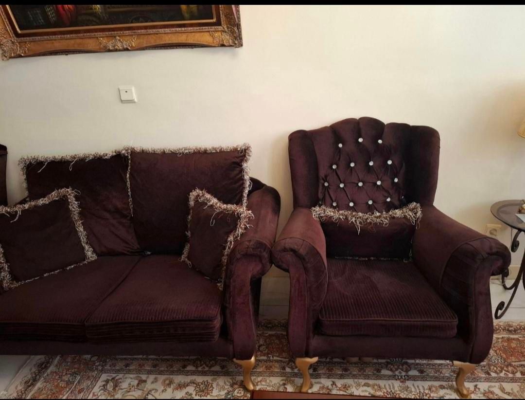 مبل کارکرده نیمه استیل سالم|مبلمان خانگی و میز عسلی|تهران, یوسف‌آباد|دیوار