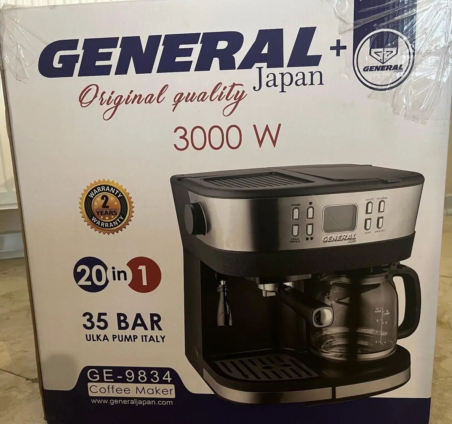 اسپرسو ساز و قهوه ساز جنرال پلاس مدل GE-9834 ژاپن|سماور، چای‌ساز، قهوه‌ساز|تهران, یوسف‌آباد|دیوار