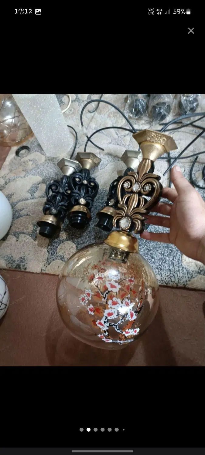 چراغ اویز داخل اتاق خواب و آشپزخانه سه تایی و تکی|لوستر و چراغ آویز|کرج, باغستان|دیوار