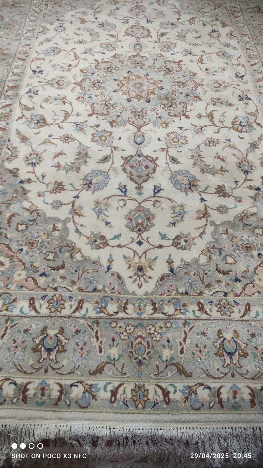 فرش گل ابریشم جفت|فرش|کرمانشاه, |دیوار