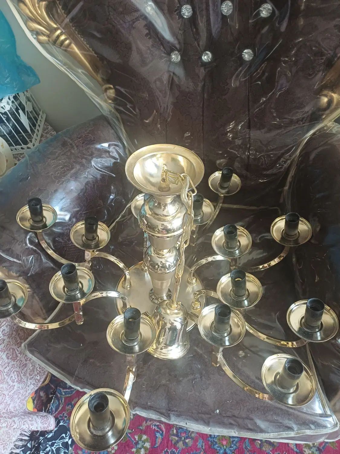 لوستر رنگ ثابت ۱۴شاخه|لوستر و چراغ آویز|تهران, جمهوری|دیوار