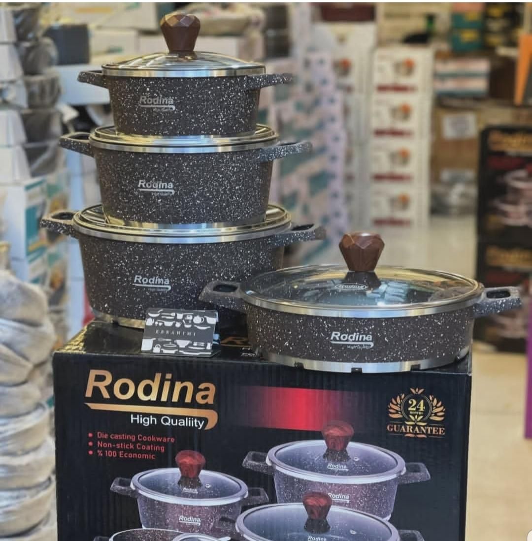سرویس قابلمه ۸ پارچه چدن گرانیت Rodina|ظروف پخت‌وپز|اصفهان, شهشهان|دیوار