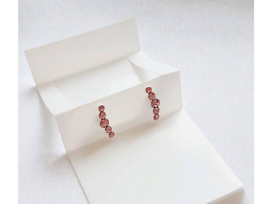 گوشواره نقره نگینی مدل صورتی، درخشش جذاب|بدلیجات|زنجان, |دیوار