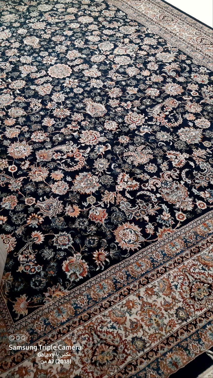 فرش سرمه ای ۹متری|فرش|همدان, |دیوار