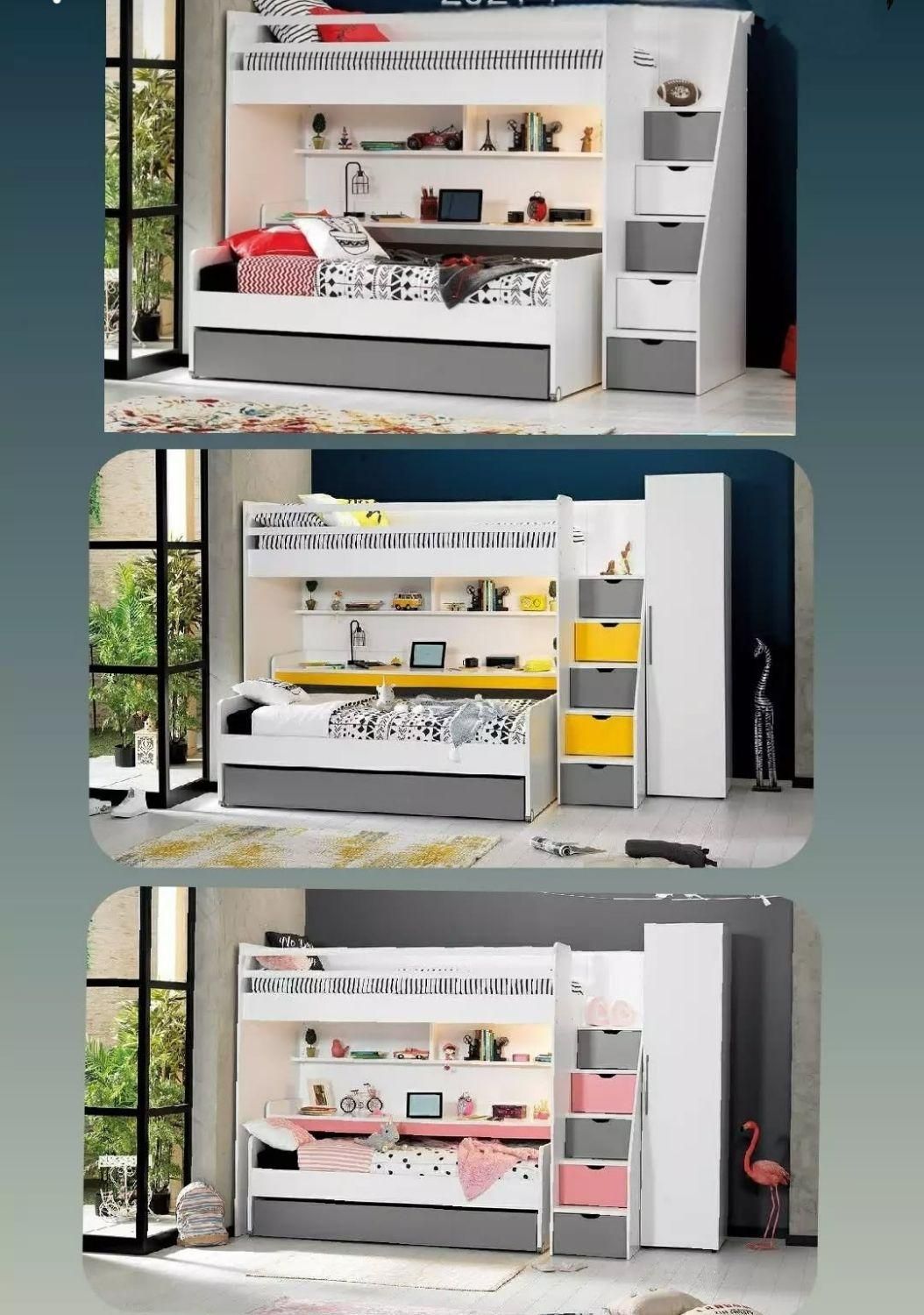 ست تخت سه طبقه میز تحریر کتابخانه|تخت و سرویس خواب|تهران, اوقاف|دیوار