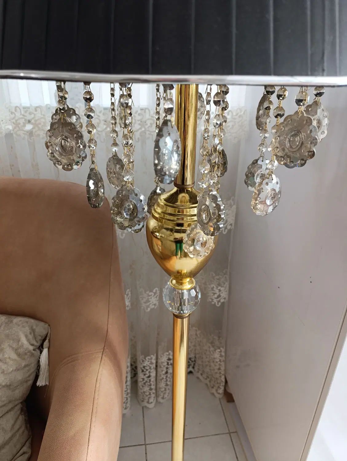 آباژور سفارشی آویز لوستر بسیار زیبا کارنکرده|چراغ خواب و آباژور|کرمانشاه, |دیوار