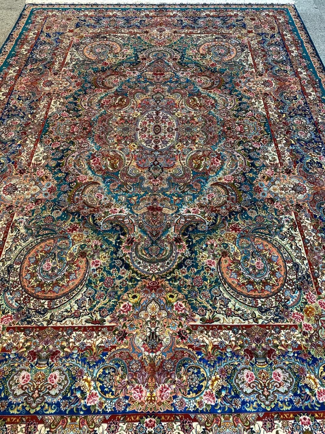 جفت ۱۲ متری دستبافت تبریز ابریشم|فرش|تهران, دروس|دیوار