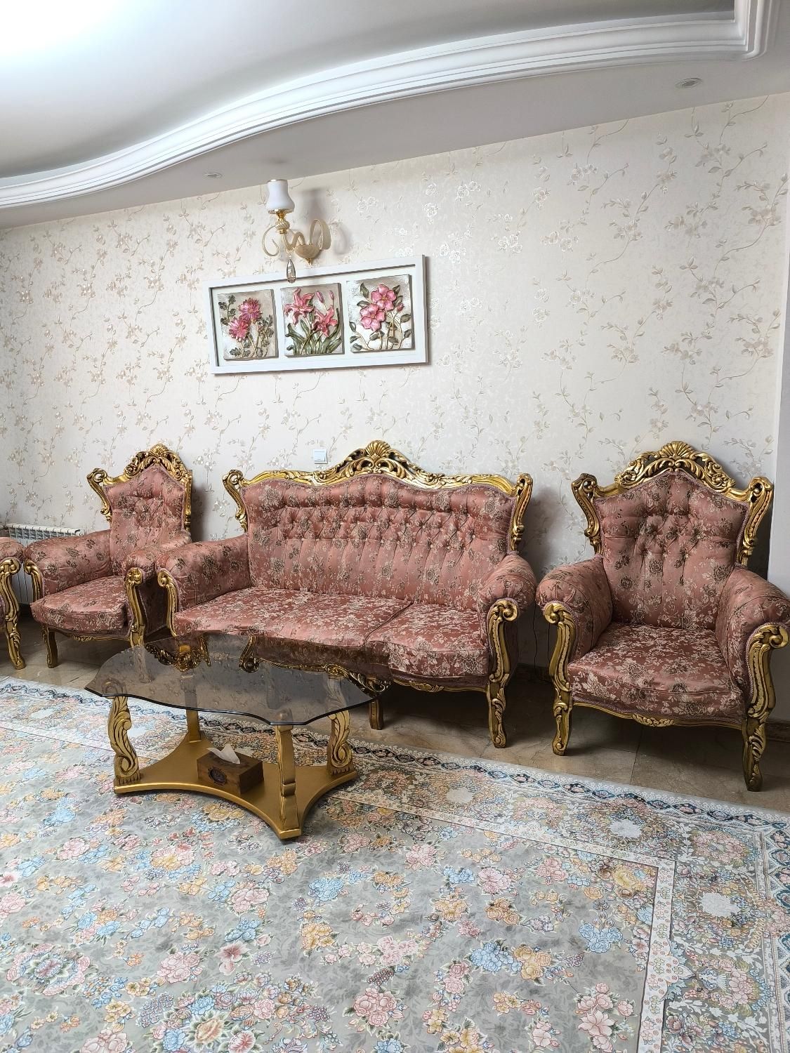 مبلمان ۹ نفره چوب راش در حد|مبلمان خانگی و میز عسلی|تهران, علی‌آباد|دیوار