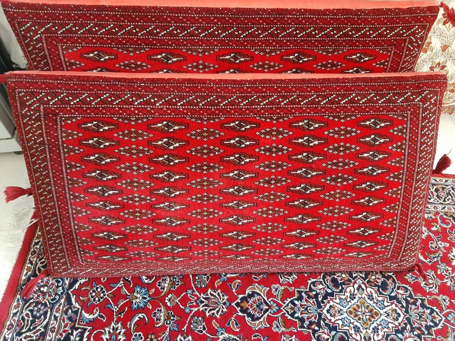 پشتی دستباف ، طرح ترکمن سایز بزرگ|پشتی|اصفهان, خواجه عمید|دیوار