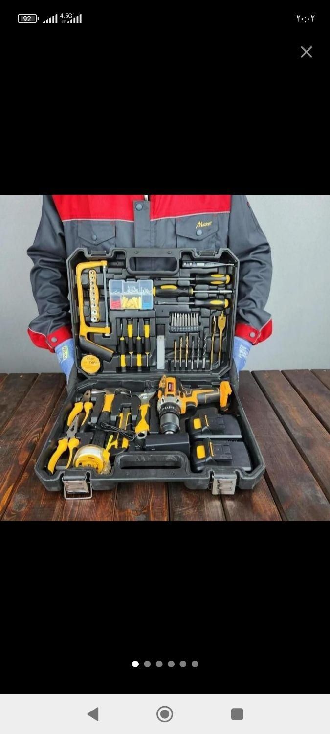 پک کامل دریل شارژی با لوازم تکمیل|ابزارآلات|ساوه, |دیوار