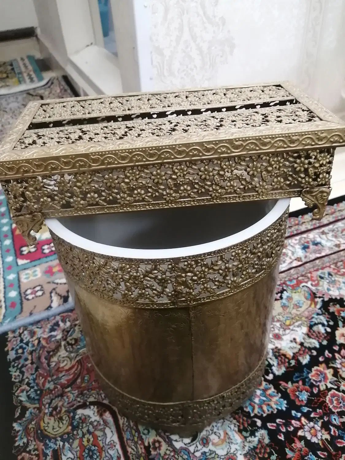 سطل زباله وجادستمال کاغذی انتیک|صنایع دستی و سایر لوازم تزئینی|تهران, شادآباد|دیوار