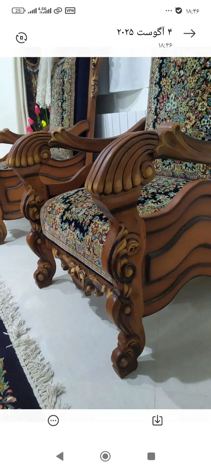 مبل قالی ۶ نفره شیک و دست‌ساز ، زیبایی  خانه‌|مبلمان خانگی و میز عسلی|تهران, فدک|دیوار