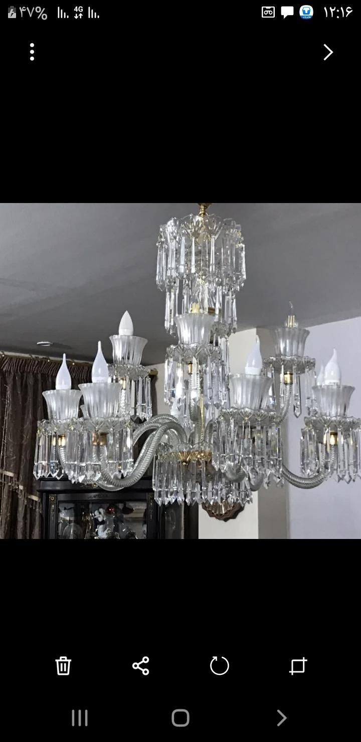 لوستر کریستال رویال با ابکاری طلا ایتالیا|لوستر و چراغ آویز|اصفهان, بهارستان|دیوار