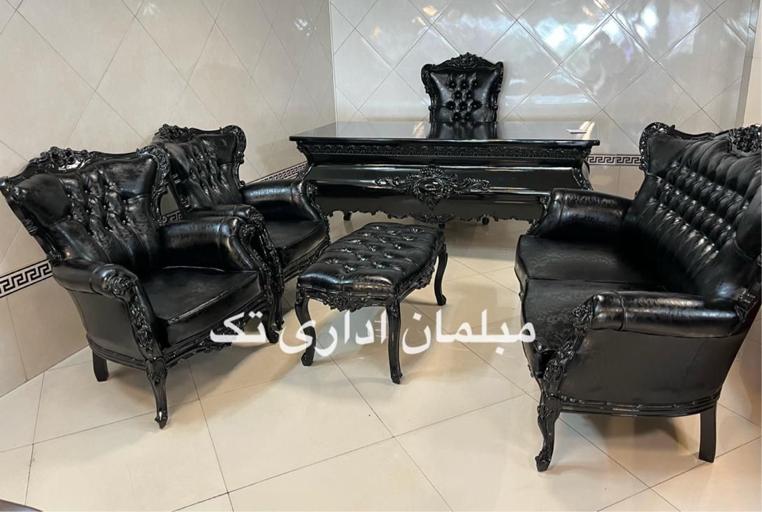 مبلمان کلاسیک اداری٪نیسمت اداری مدل شل مشکی|دفتر کار|چهاردانگه (تهران), |دیوار