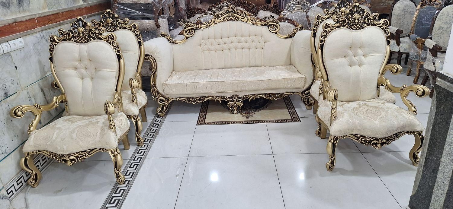 مبل سلطنتی کلاسیک ۷نفره تمام چوب|مبلمان خانگی و میز عسلی|تبریز, |دیوار