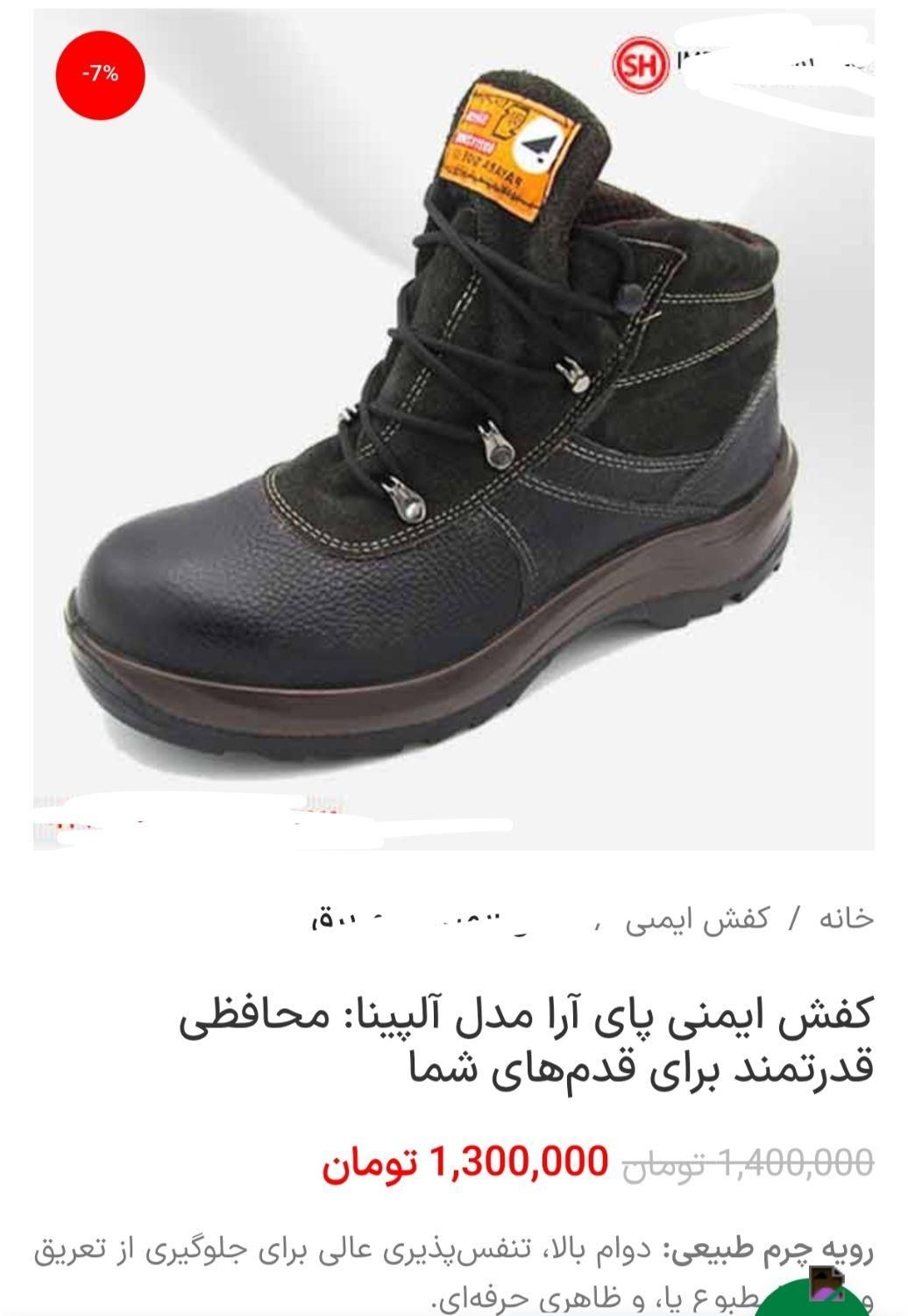کفش ایمنی سایز ۴۲ مدل آلپینا|کیف، کفش، کمربند|بوشهر, |دیوار