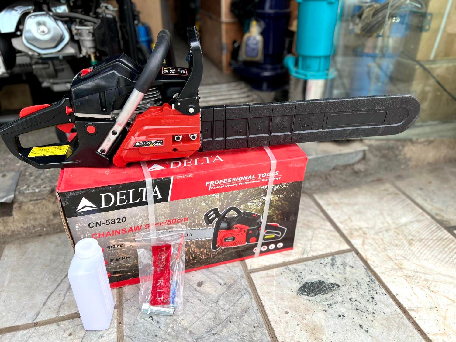 اره موتوری بنزینی دلتا ۵۰ سانت 58CC درخت بر پمپ آب|ابزارآلات|مشهد, کوشش|دیوار