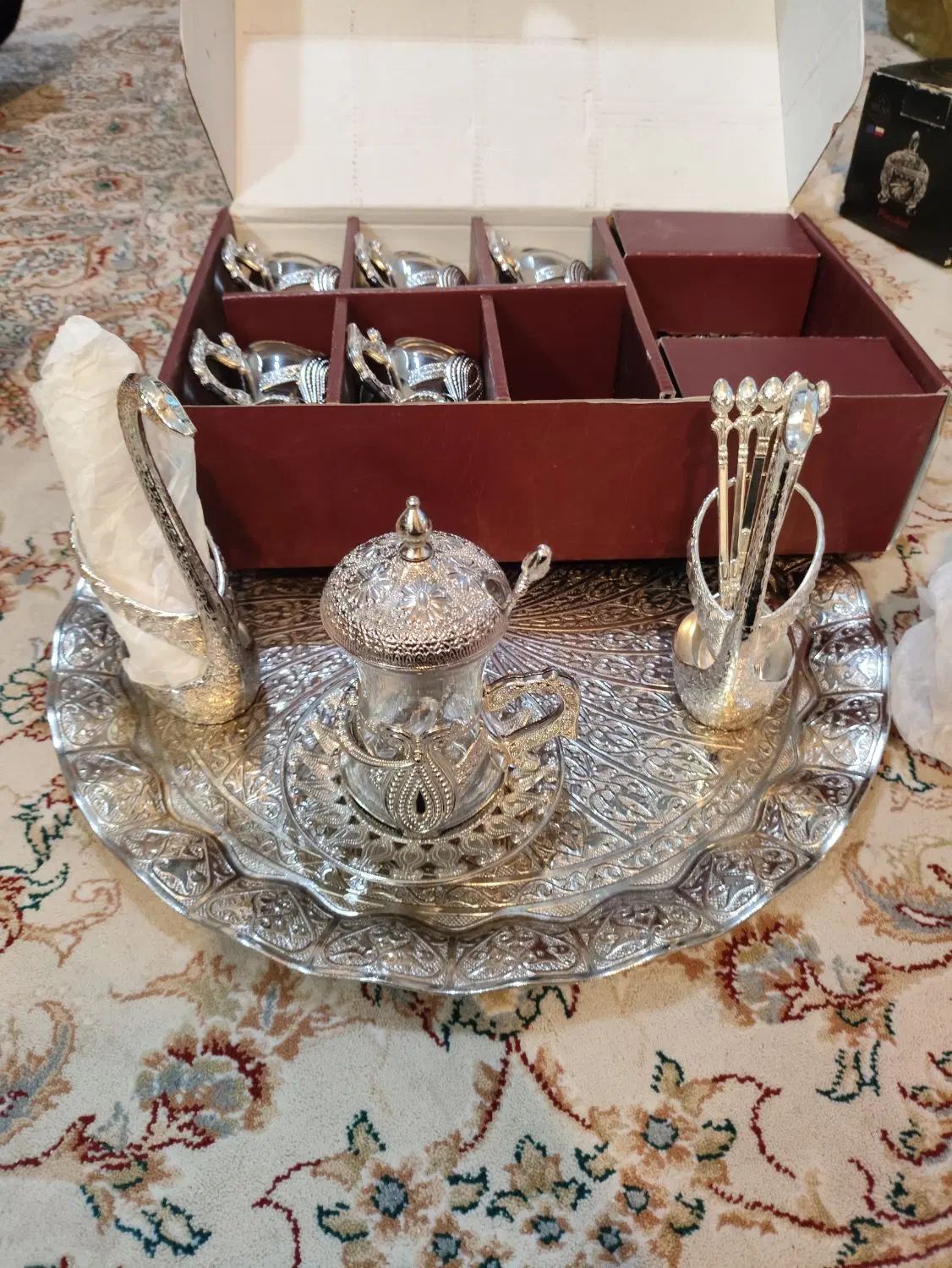 ست سینی و فنجان و نعلبکی خارجی Sena ترکیه اصل و نو|ظروف سرو و پذیرایی|تهران, جیحون|دیوار