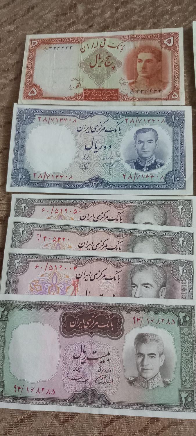 تعدادی اسکناس زمان محمدرضاشاه پهلوی|کلکسیون سکه، تمبر، اسکناس|تهران, شهادت|دیوار