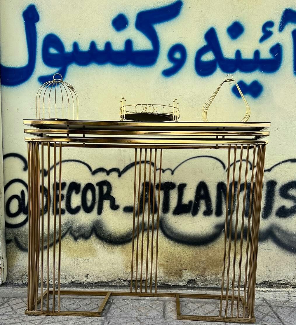 میز کنسول میز آرایش فلزی فورتیک شیک ۳خط|بوفه، ویترین، کنسول|آفتاب, |دیوار