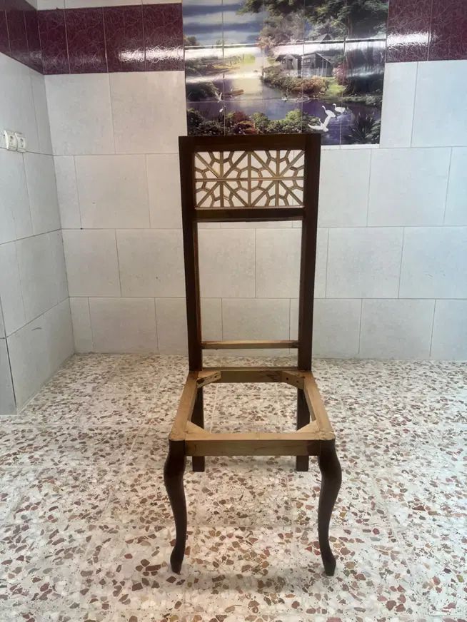 صندلی و میز با چوب چنار گره چینی با دست|کافی‌شاپ و رستوران|اصفهان, سنبلستان|دیوار