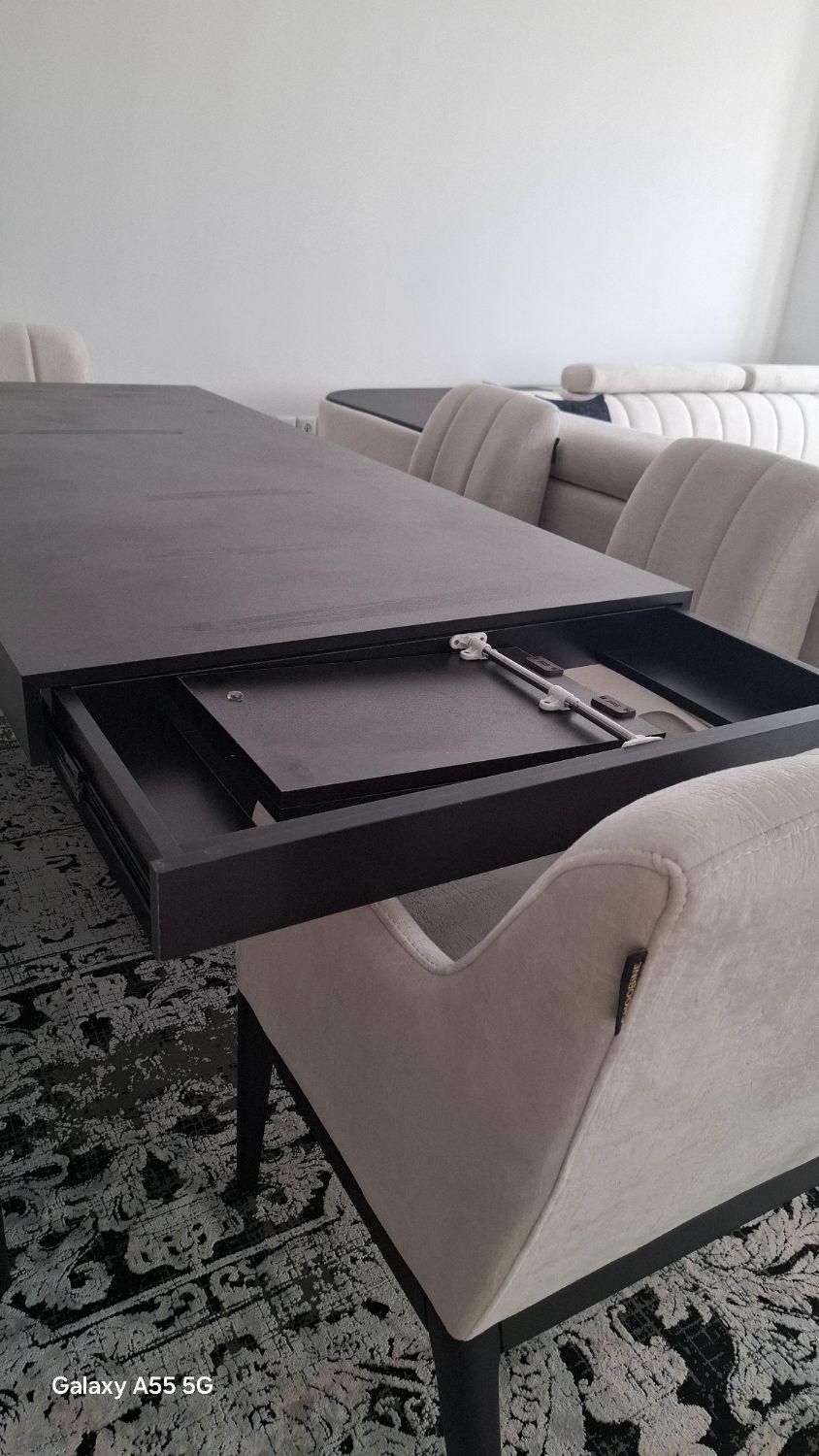 میز نهارخوری ۸ نفره مشکی مکانیزم دار و کابینت دار|میز و صندلی غذاخوری|قم, عمار یاسر|دیوار