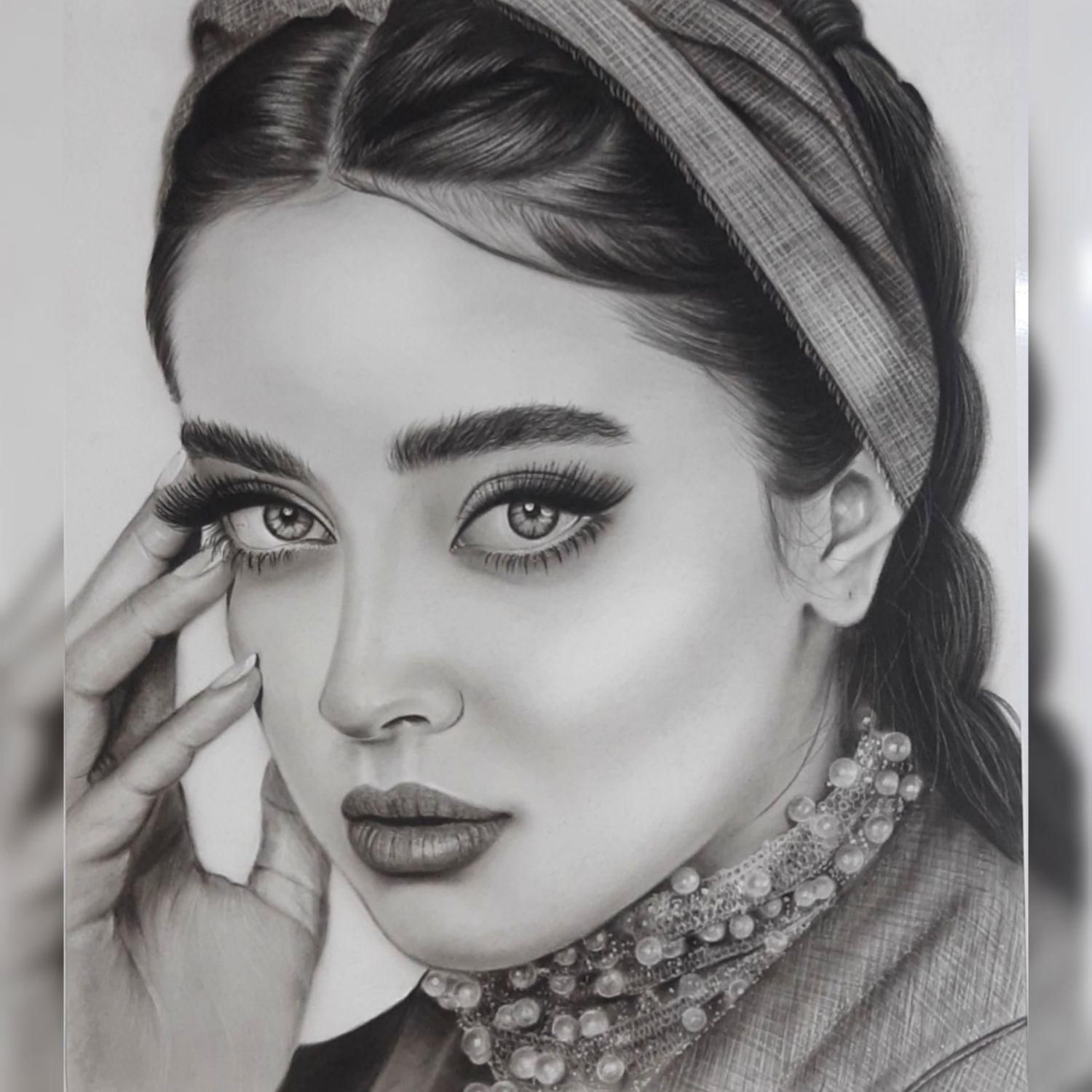 هدیه طراحی چهره|تابلو، نقاشی، عکس|قم, زنبیل آباد|دیوار