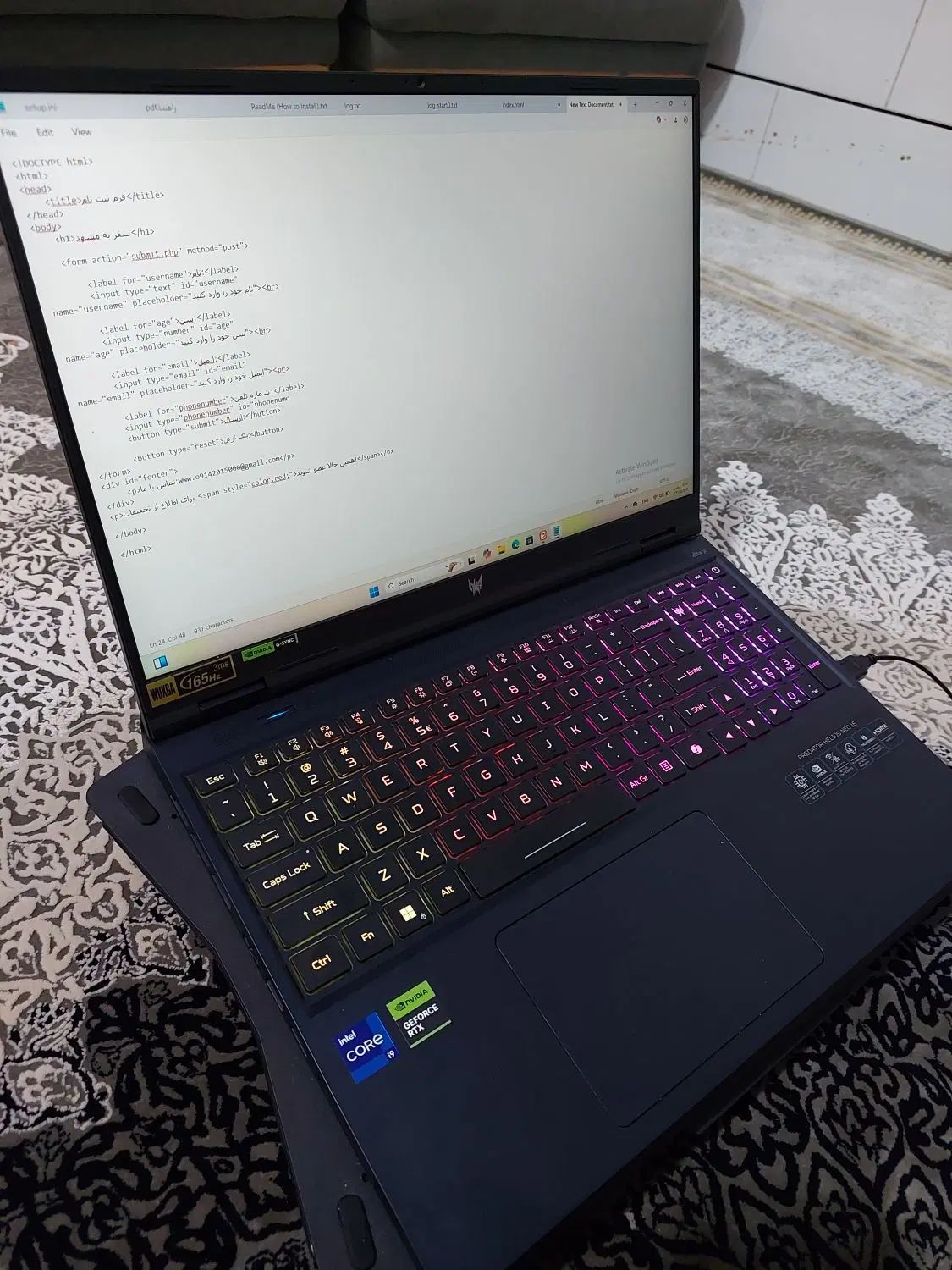 لپ تاپacer predator helios neo16|رایانه همراه|اصفهان, شفق|دیوار