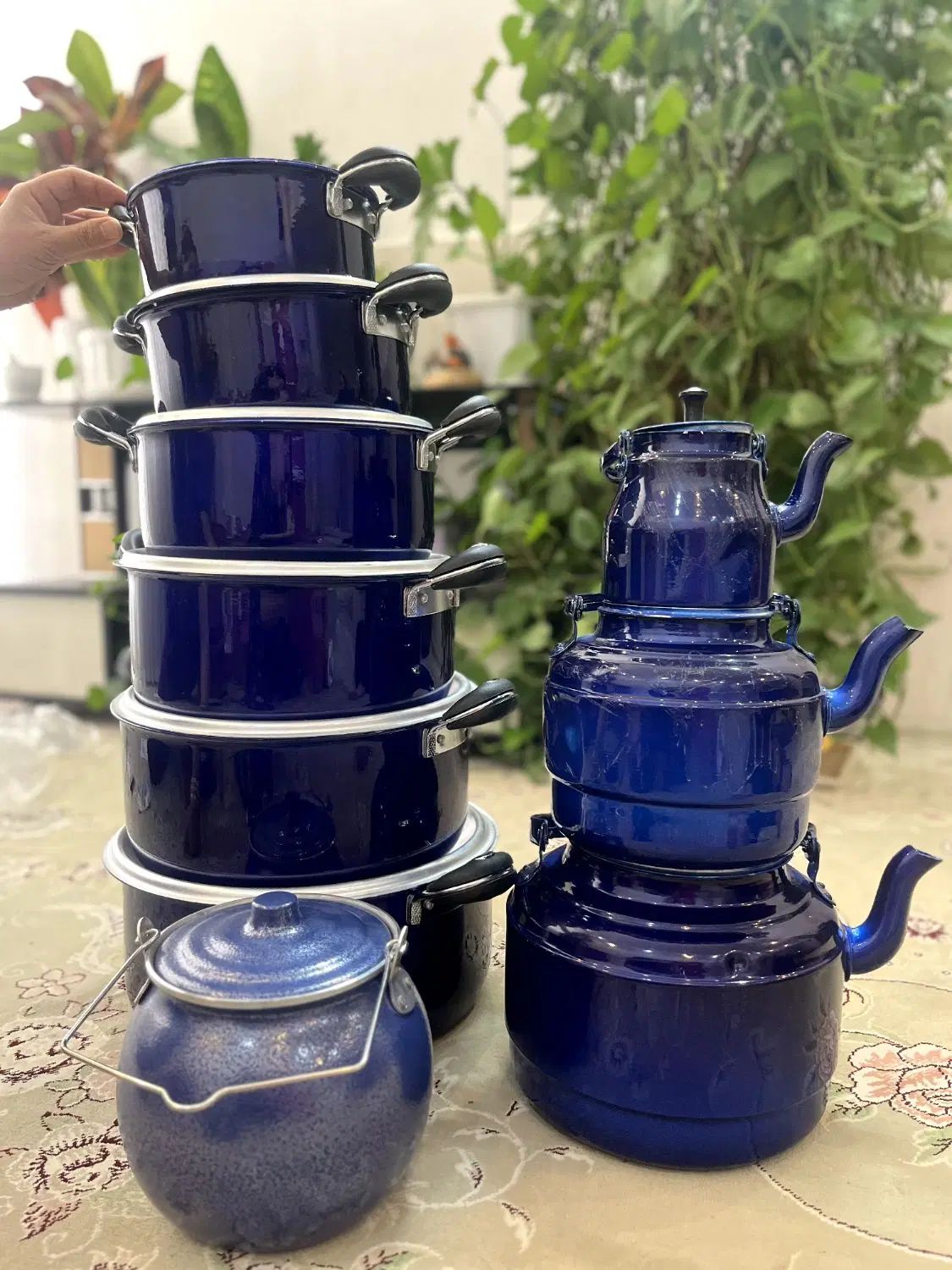 ست روحی رنگی قابلمه و کتری|ظروف پخت‌وپز|اصفهان, گورت|دیوار