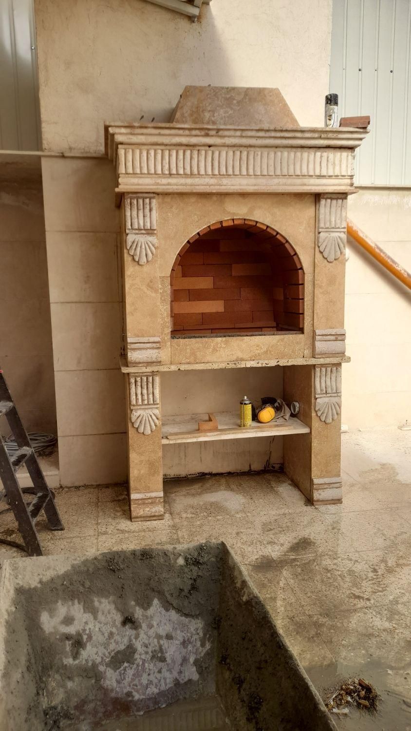 نرده سنگی و کباب پز وشومینه و روشویی سنگی|مصالح و تجهیزات ساختمان|کرمانشاه, |دیوار