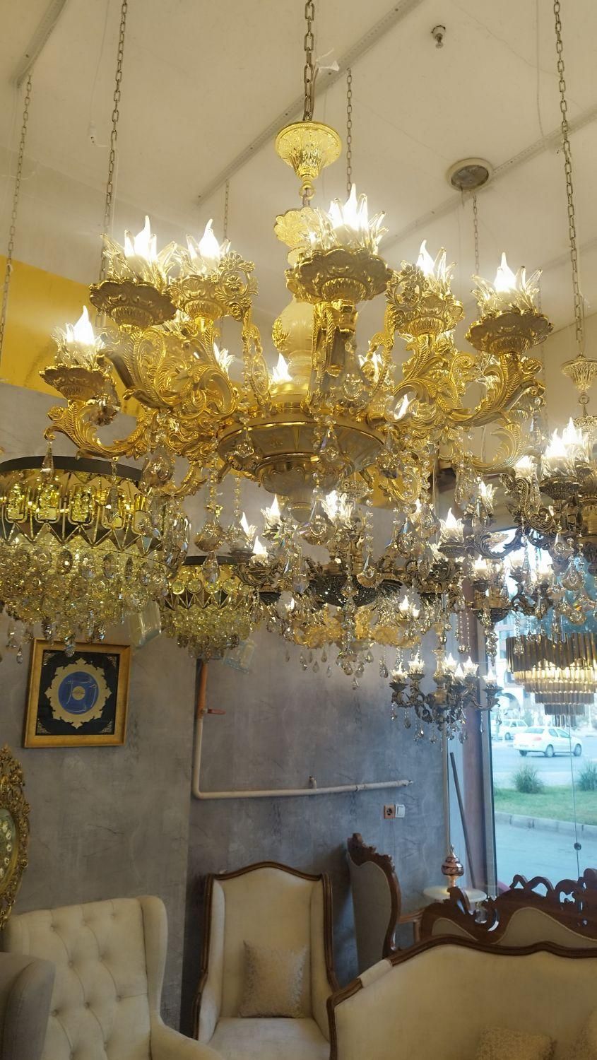 لوستر آب‌کاری شده فورتیک|لوستر و چراغ آویز|اصفهان, برازنده|دیوار