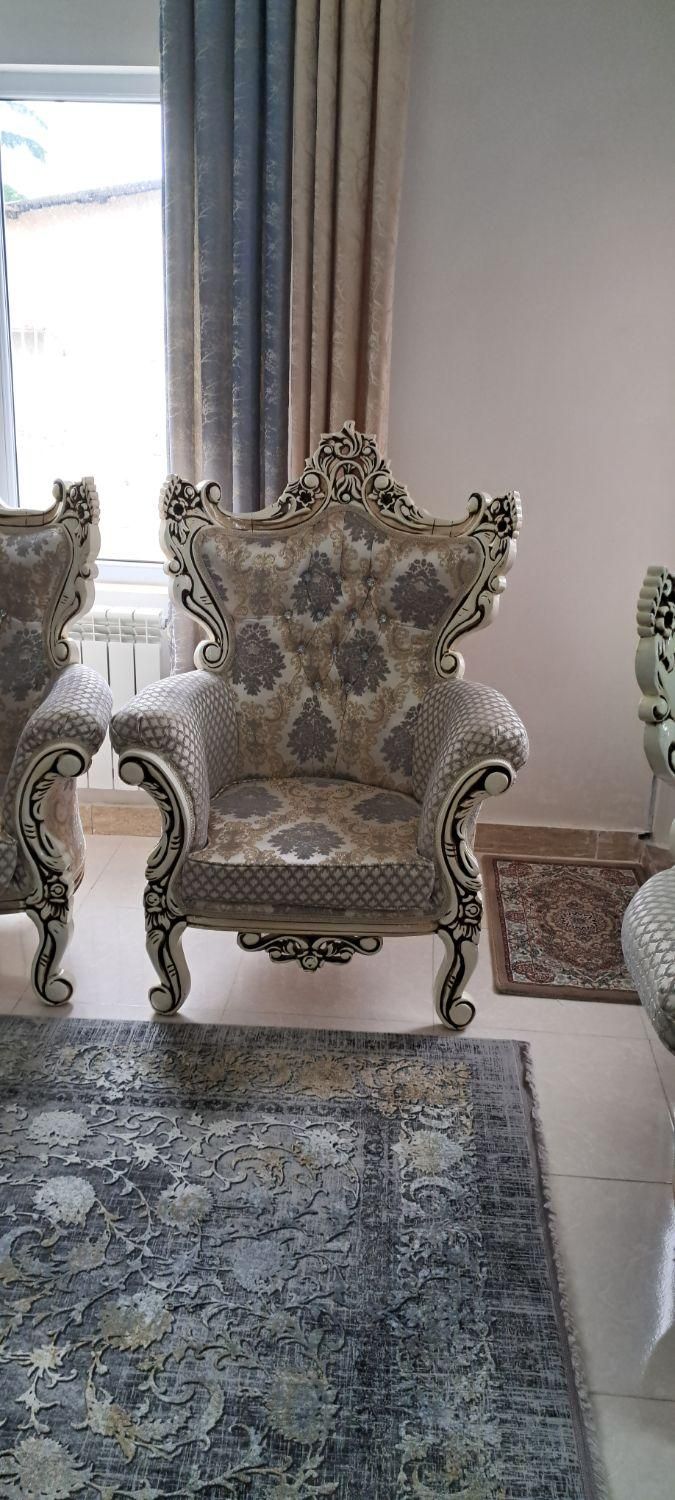 مبلمان سلطنتی و استیل تمام چوب جنس آس ۹نفره|مبلمان خانگی و میز عسلی|تنکابن, |دیوار