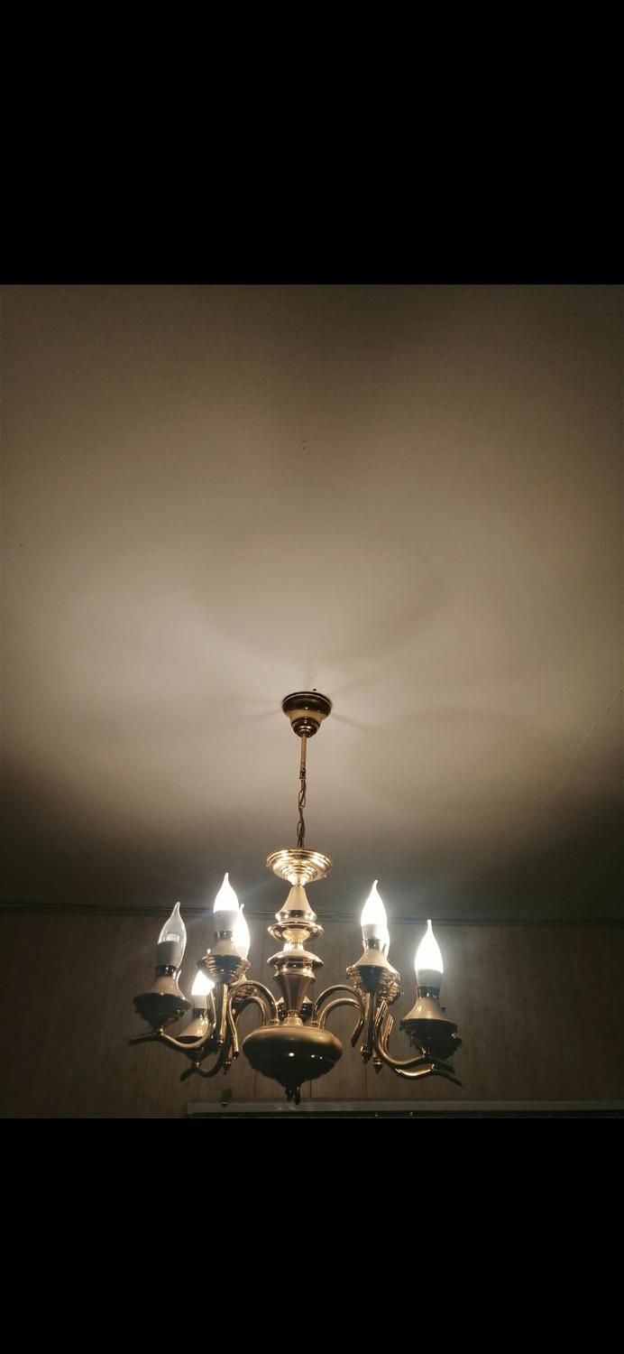 لوستر قدیمی آب طلا چراغ آویز|لوستر و چراغ آویز|شیراز, غدیر شمالی|دیوار