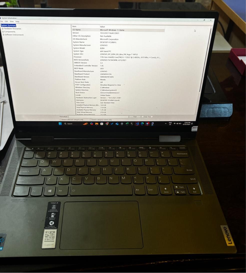 لپ تاپ لنوو مدل yoga7 14ilt5|رایانه همراه|اصفهان, برازنده|دیوار