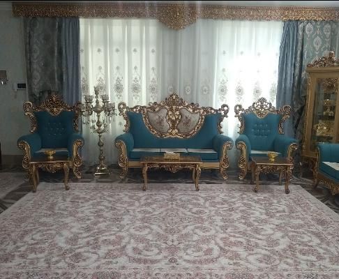 ست کامل پرده پذیرایی مناسب پنجره ۵تا۶متر|پرده، رانر، رومیزی|مشهد, تبادکان|دیوار