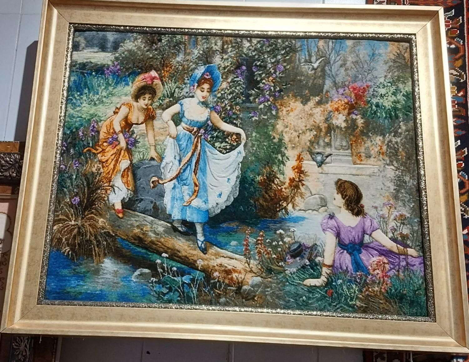 تابلو فرش دستباف چله ابریشم|تابلو فرش|دورود, |دیوار