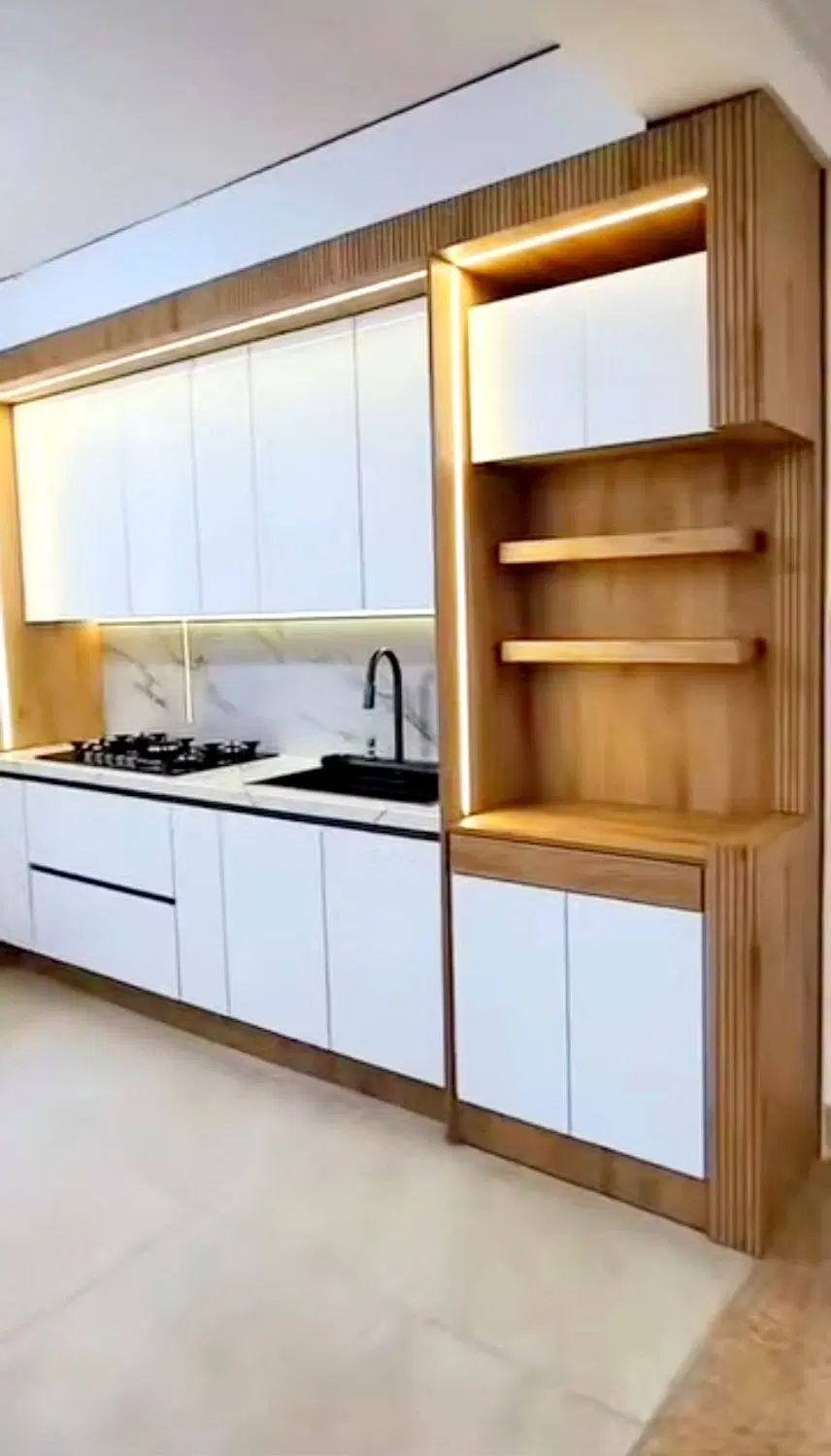 کابینت سفید هایگلس مدرن/ ام دی اف طرح چوب/ اقساطی|مصالح و تجهیزات ساختمان|فردیس, فردیس|دیوار
