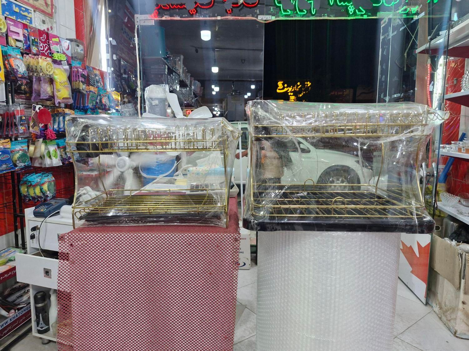 جاظرفی استیل طلایی جا ظرفی پلاستیکی استند ظرف|آب‌چکان و نظم‌دهنده ظروف|مشهد, مشهدقلی|دیوار