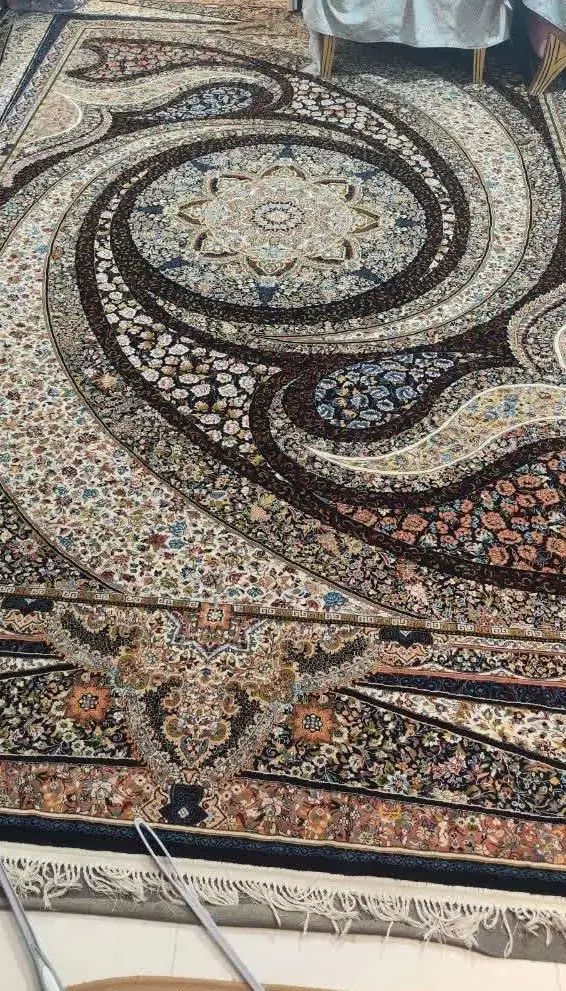 یک جفت فرش کهکشان سرمه ای اصل|فرش|اصفهان, بهارستان|دیوار