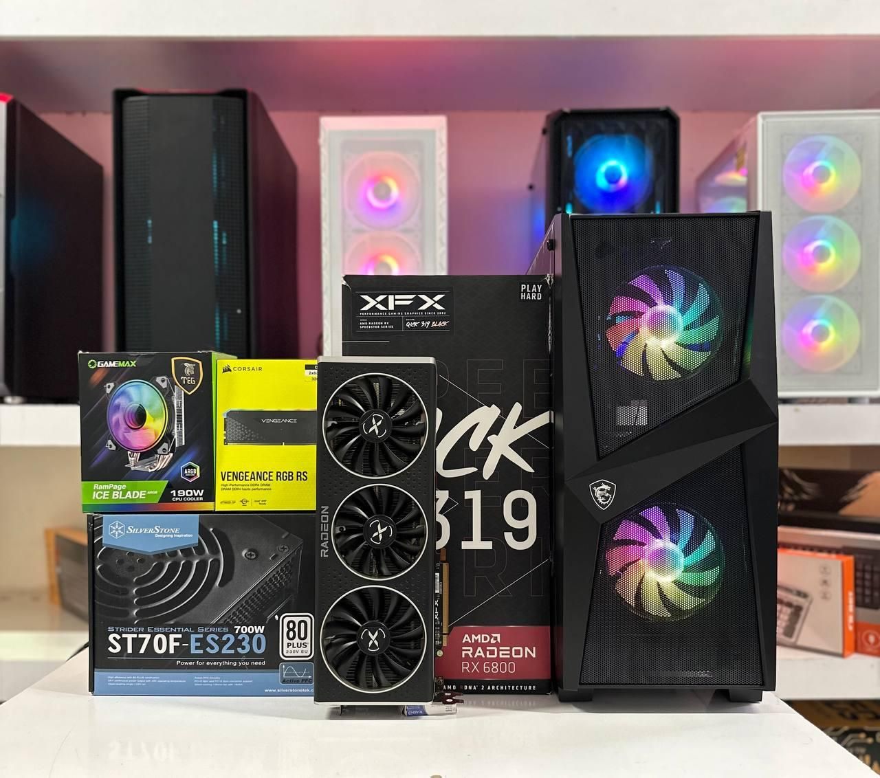 کیس گیمینگ RX6800 رم Corsair RGB وI512400F|رایانه رومیزی|مشهد, فلسطین|دیوار