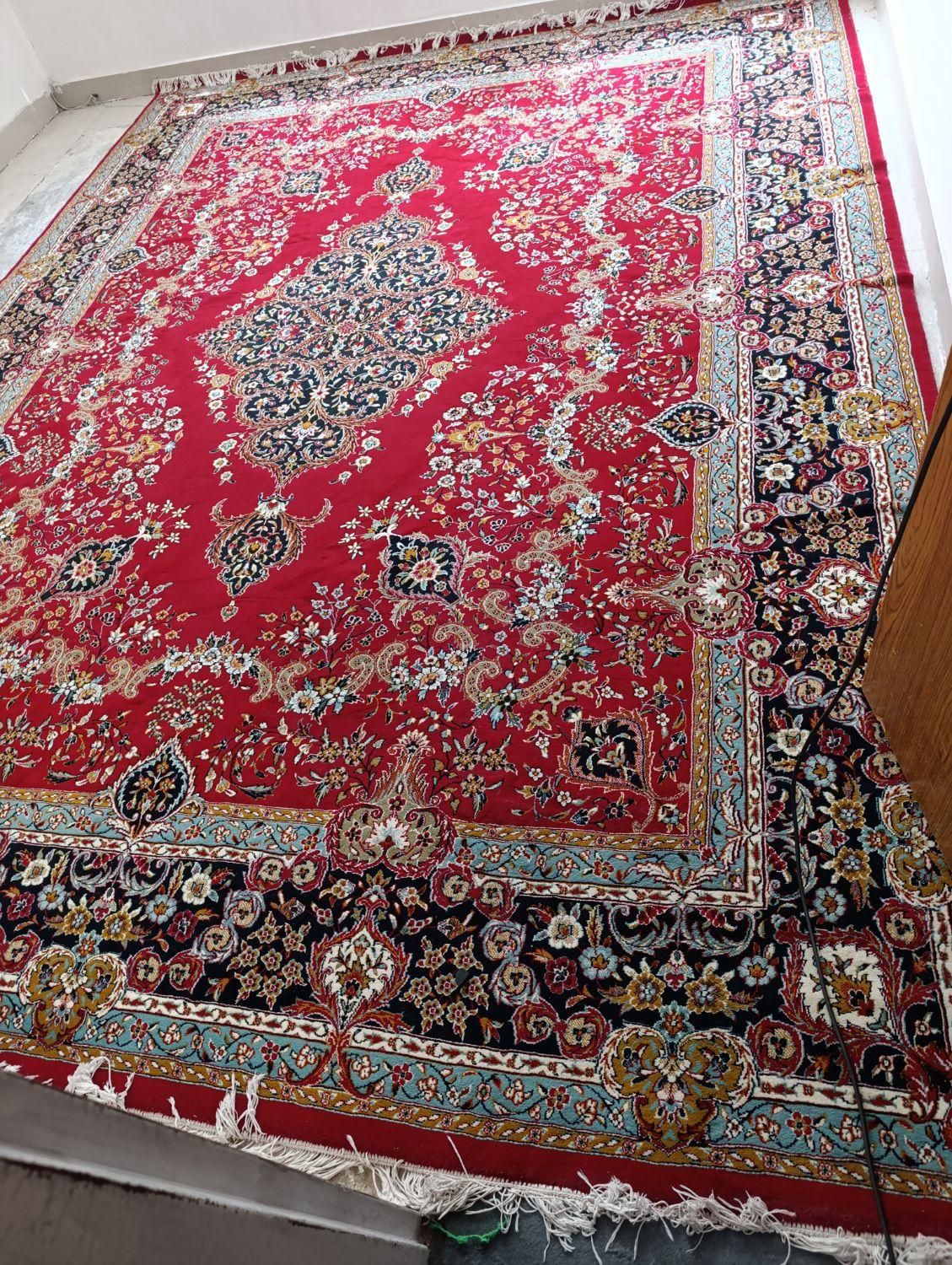 دوعددفرش ماشینی کارکرده ابعاد(۳+۴) ۱۲ متری  تمیز|فرش|اراک, |دیوار
