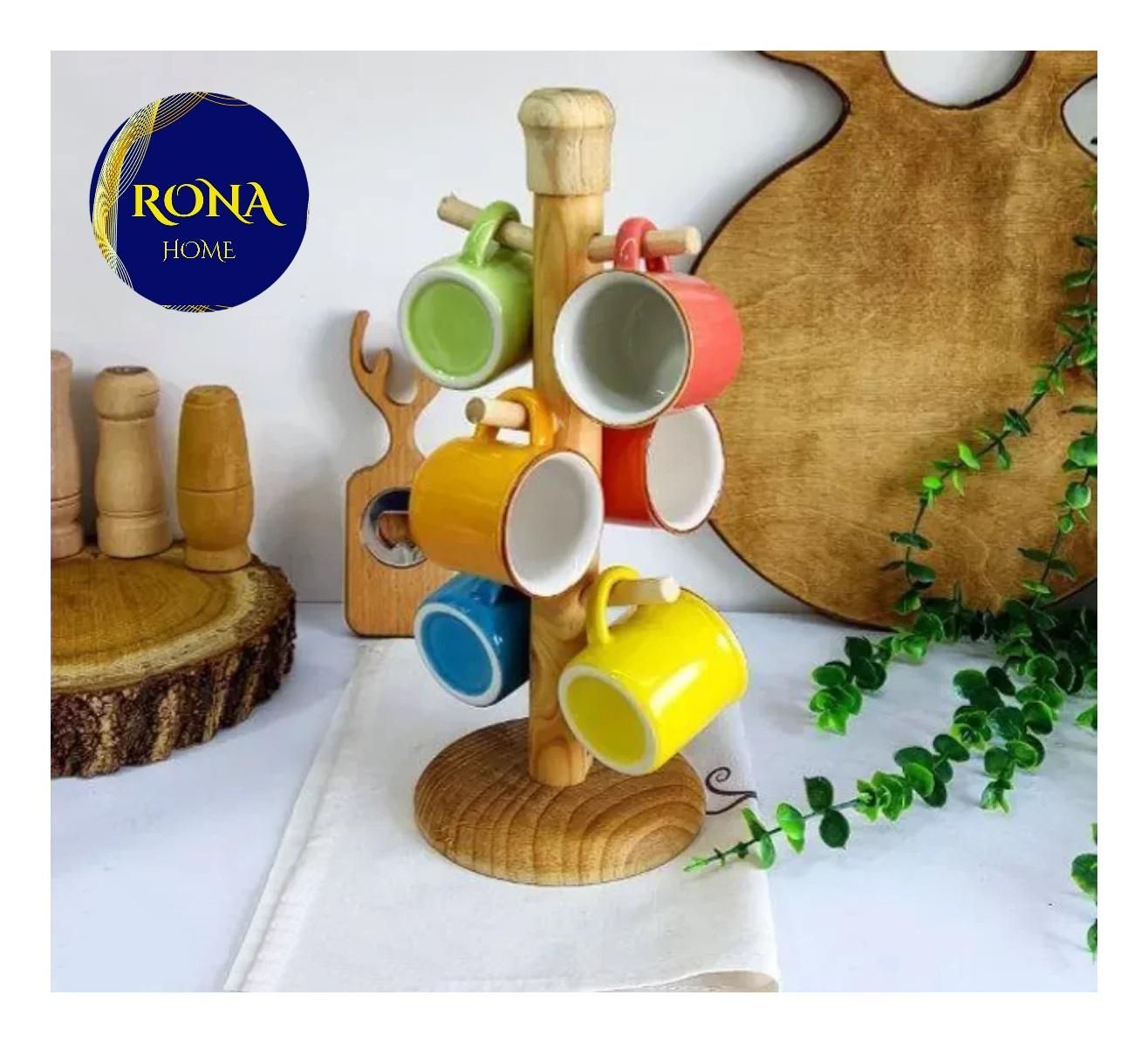 استند آویز چوبی فنجان قابل شستشو|آب‌چکان و نظم‌دهنده ظروف|تهران, نظام‌آباد|دیوار