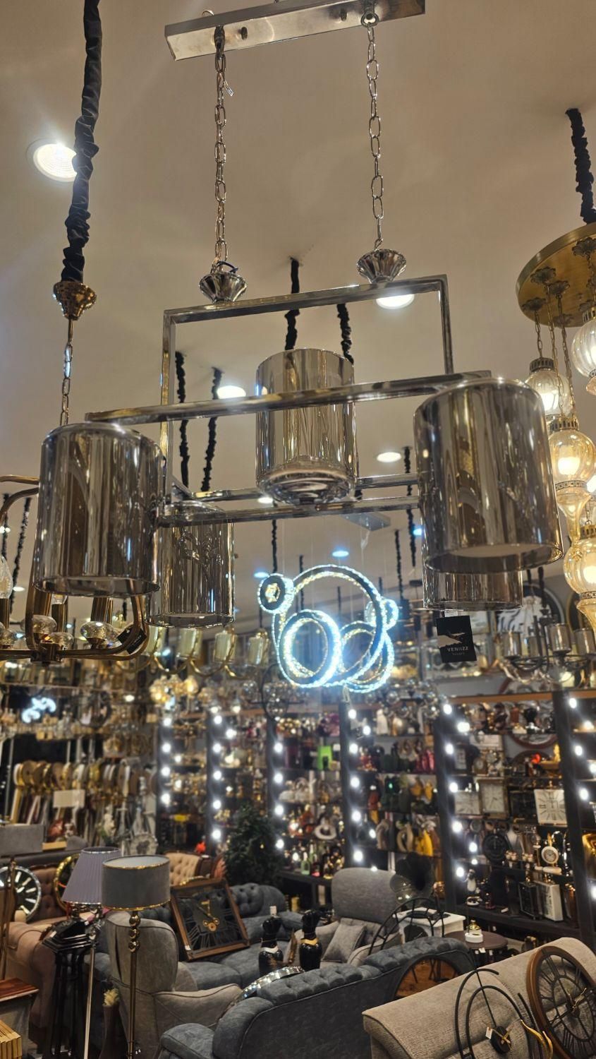 لوستر پنج شعله آبکاری برند شرکتی باضمانت آبکاری|لوستر و چراغ آویز|مشهد, توس (بلوار توس)|دیوار